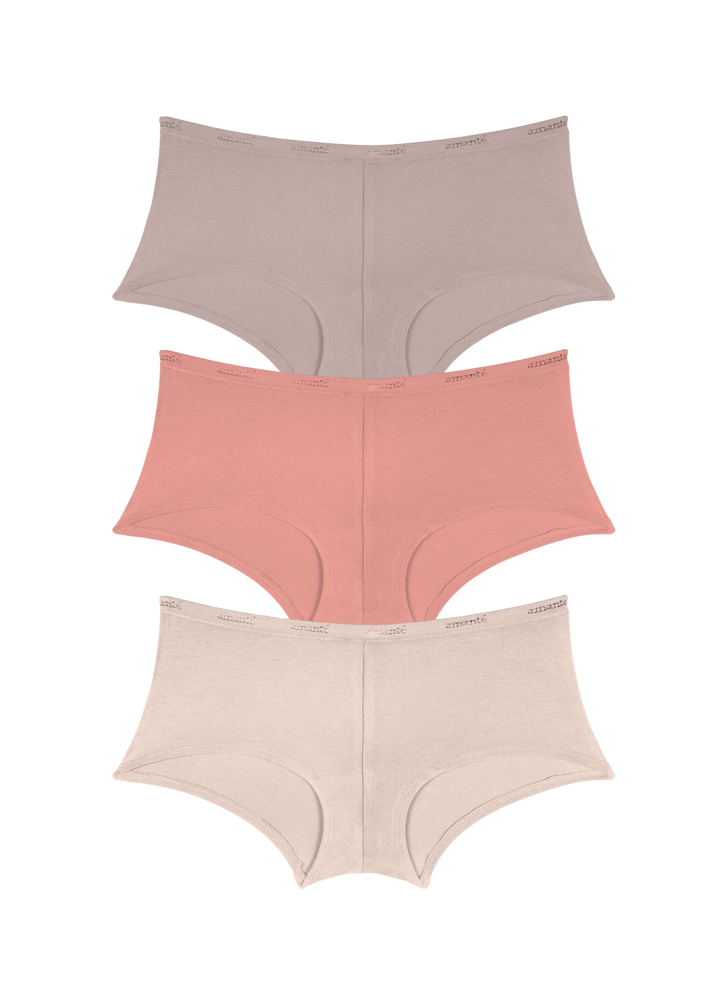 Cotton Boyshort Brief Solid Pack Of 3 XS / C0013 - amanté Panty