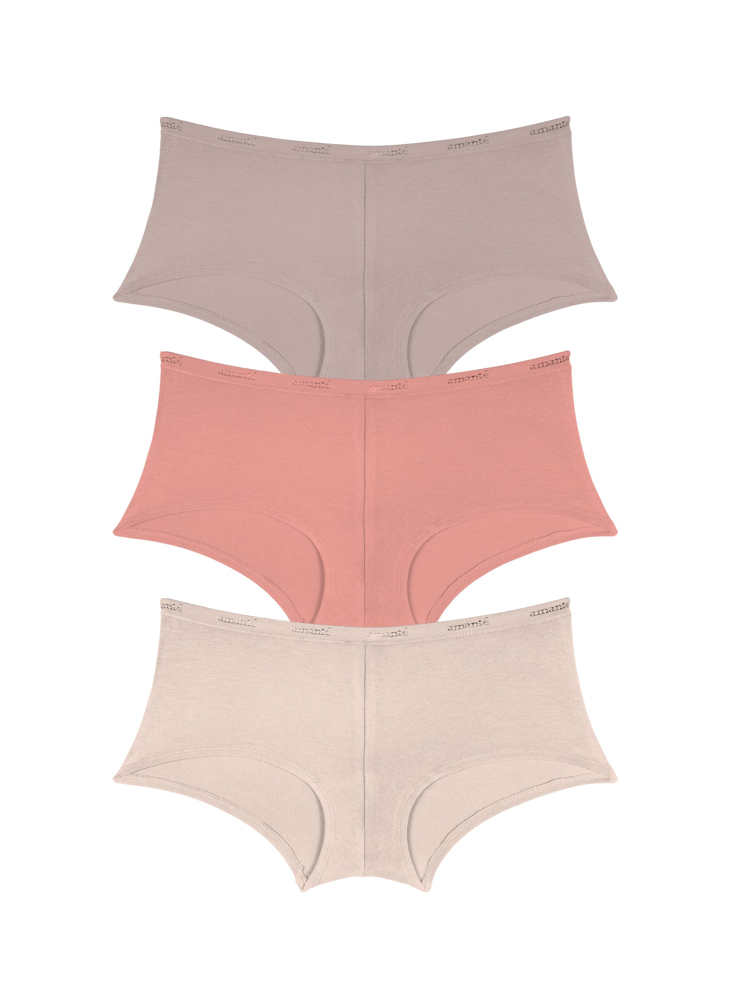 Cotton Boyshort Brief Solid Pack Of 3 XS / C0013 - amanté Panty - Image 1 of 1