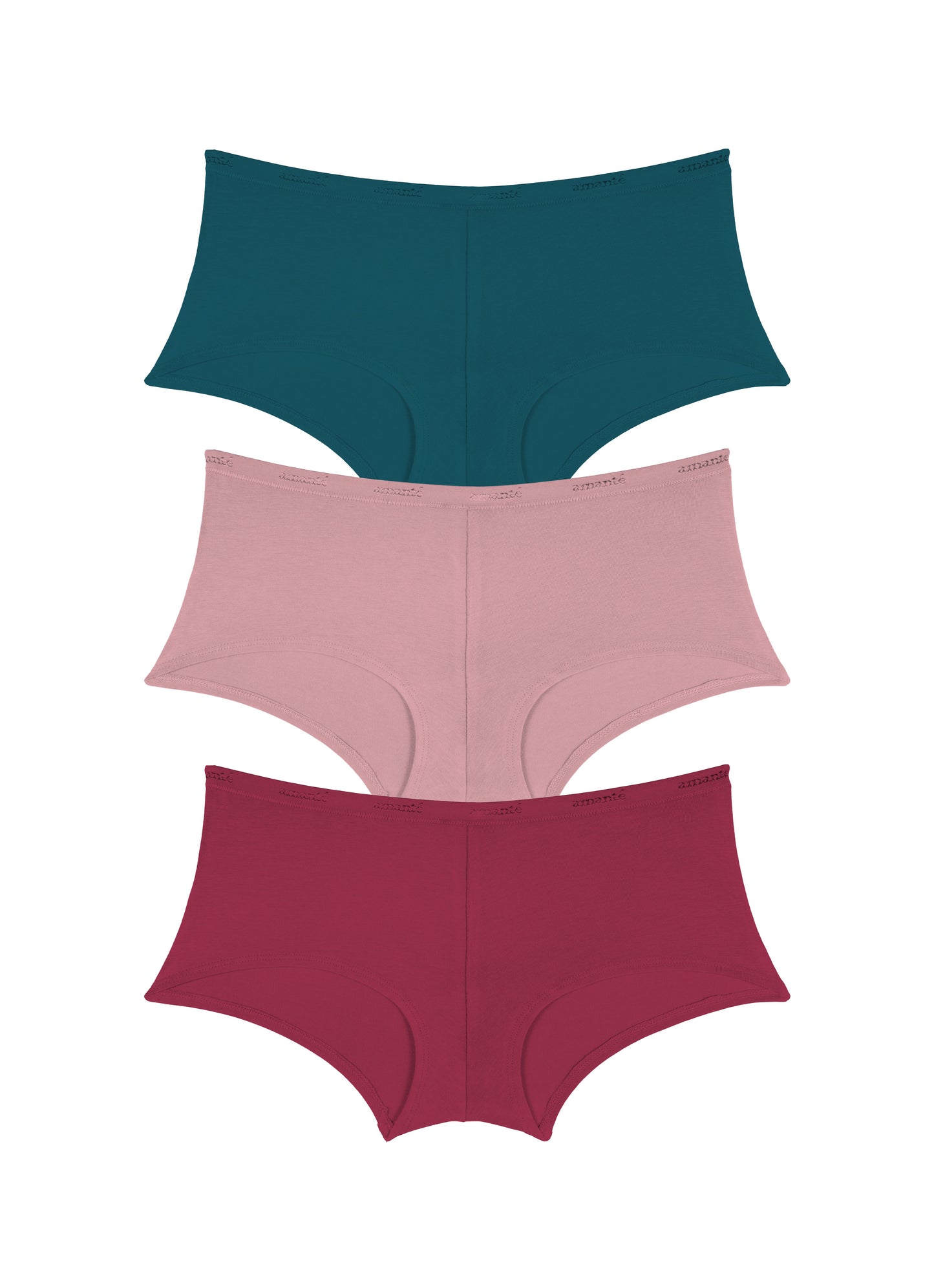 Cotton Boyshort Brief Solid Pack Of 3 XS / C0014 - amanté Panty
