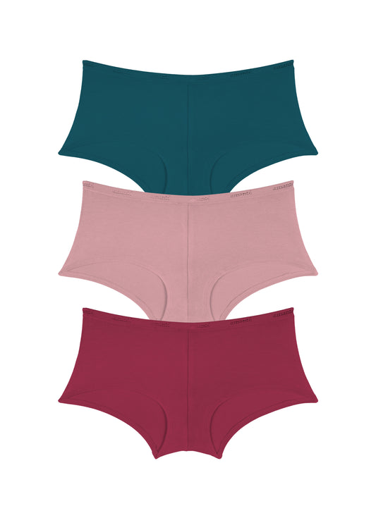 Cotton Boyshort Brief Solid Pack Of 3 XS / C0014 - amanté Panty