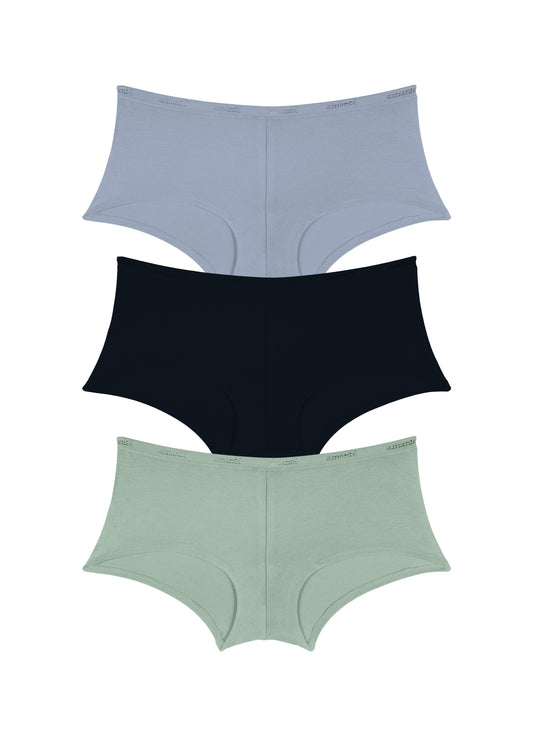 Cotton Boyshort Brief Solid Pack Of 3 S / C0015 - amanté Panty