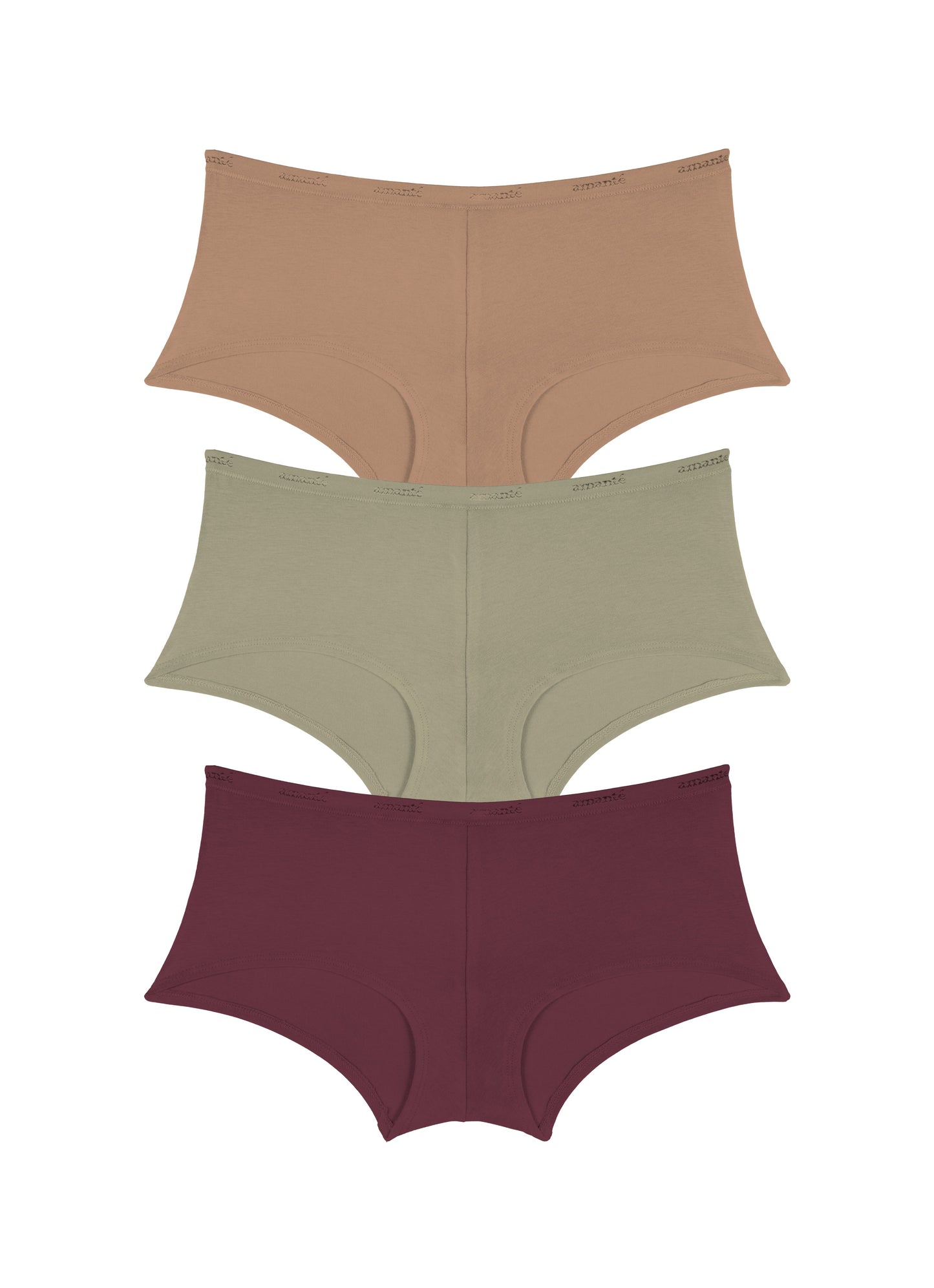Cotton Boyshort Brief Solid Pack Of 3 XS / C016 - amanté Panty
