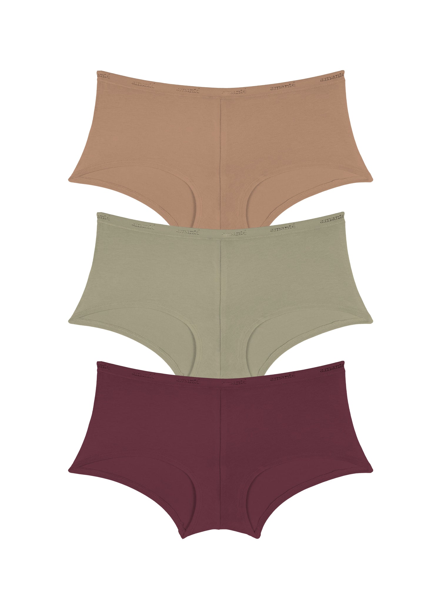 Cotton Boyshort Brief Solid Pack Of 3 XS / C016 - amanté Panty - Image 1 of 1