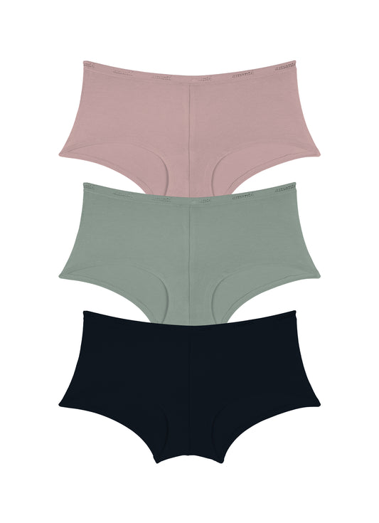 Cotton Boyshort Brief Solid Pack of 3 - amanté Panty