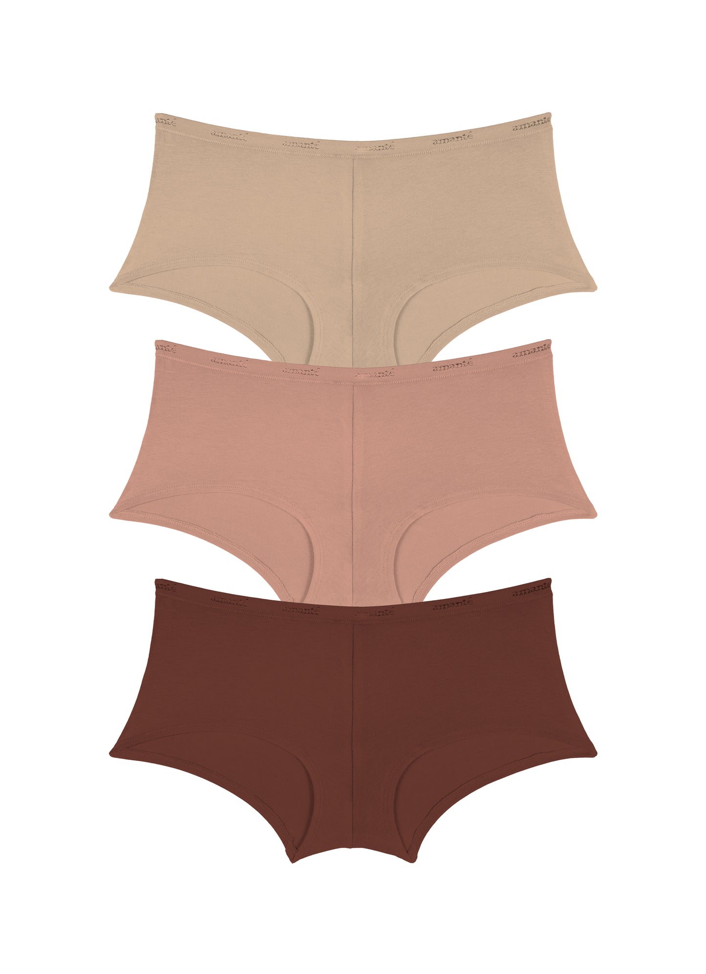 Cotton Boyshort Brief Solid Pack of 3 - amanté Panty