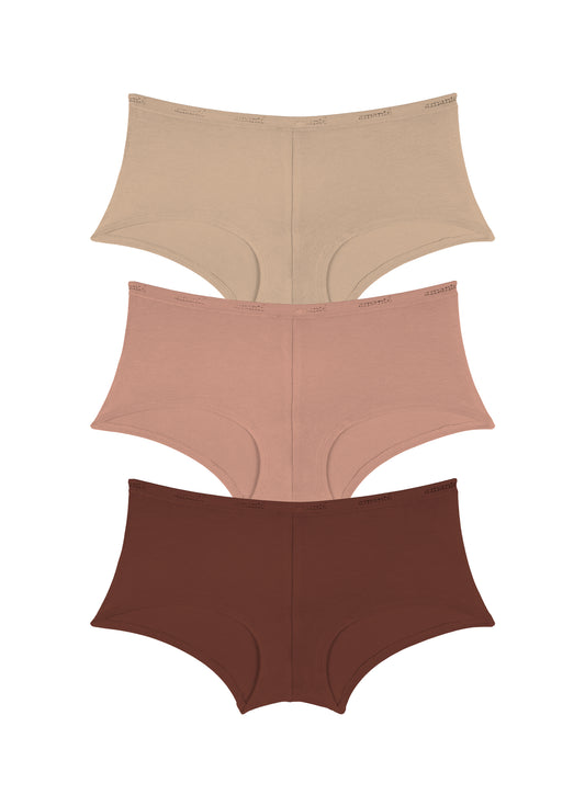 Cotton Boyshort Brief Solid Pack of 3 - amanté Panty