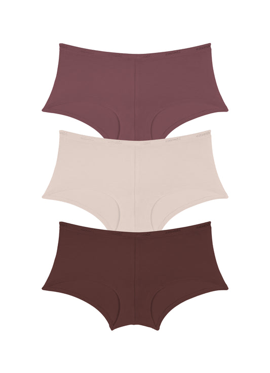 Cotton Boyshort Brief Solid Pack of 3 - amanté Panty