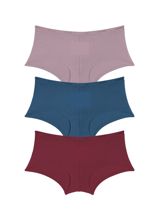 Cotton Boyshort Brief Solid Pack of 3 - amanté Panty