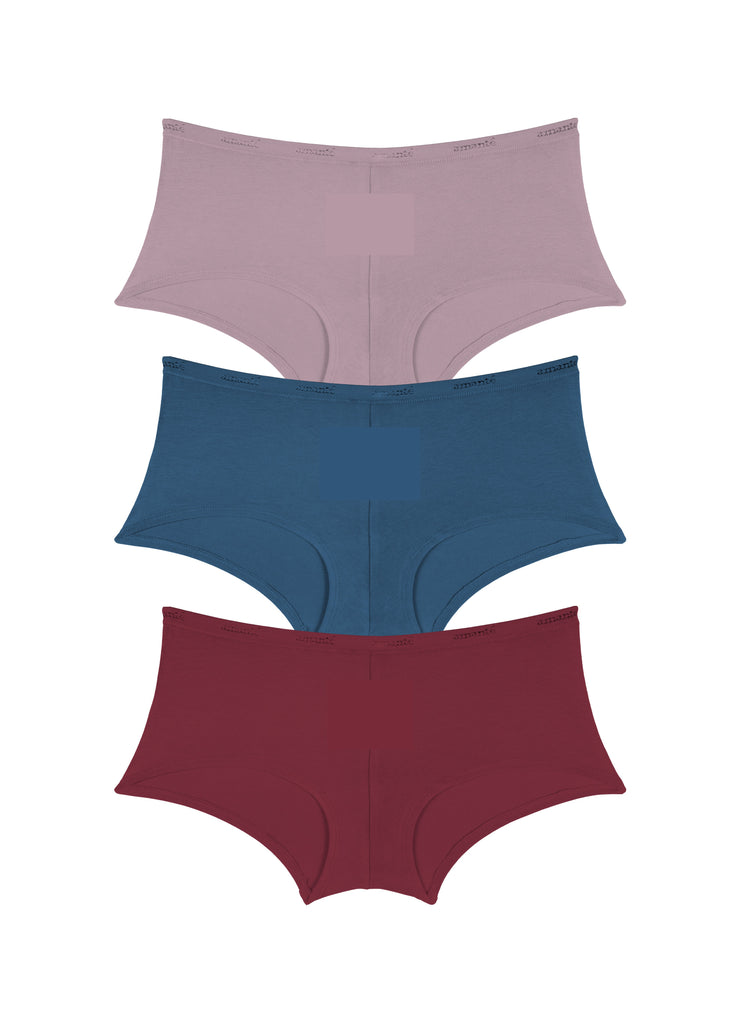 Cotton Boyshort Brief Solid Pack of 3