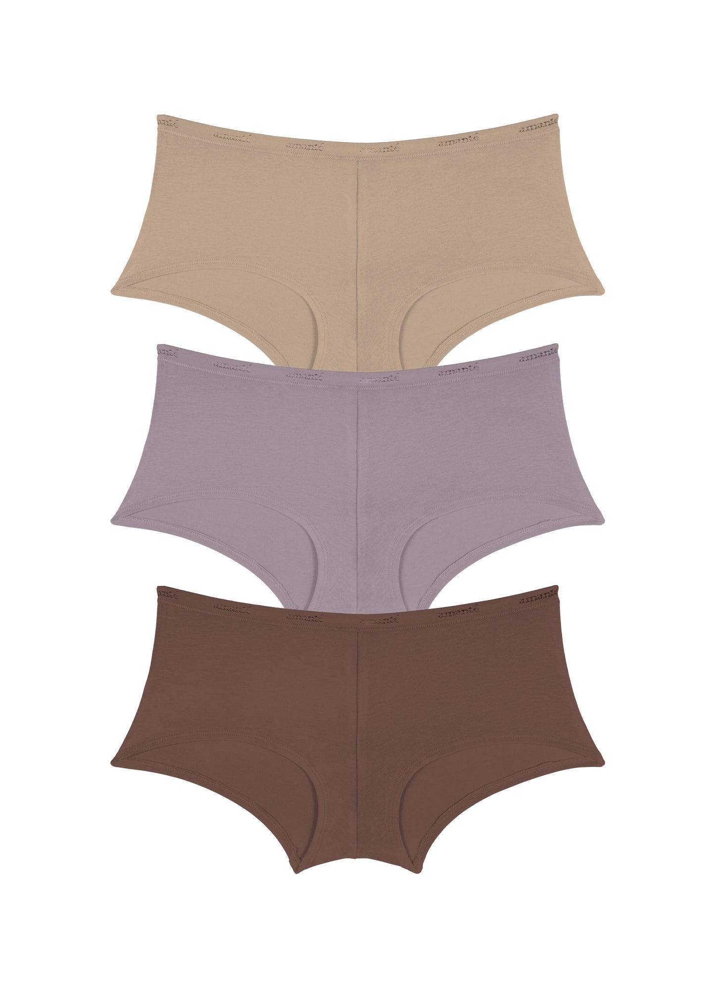 Cotton Boyshort Brief Solid Pack Of 3 XS / C018 - amanté Panty