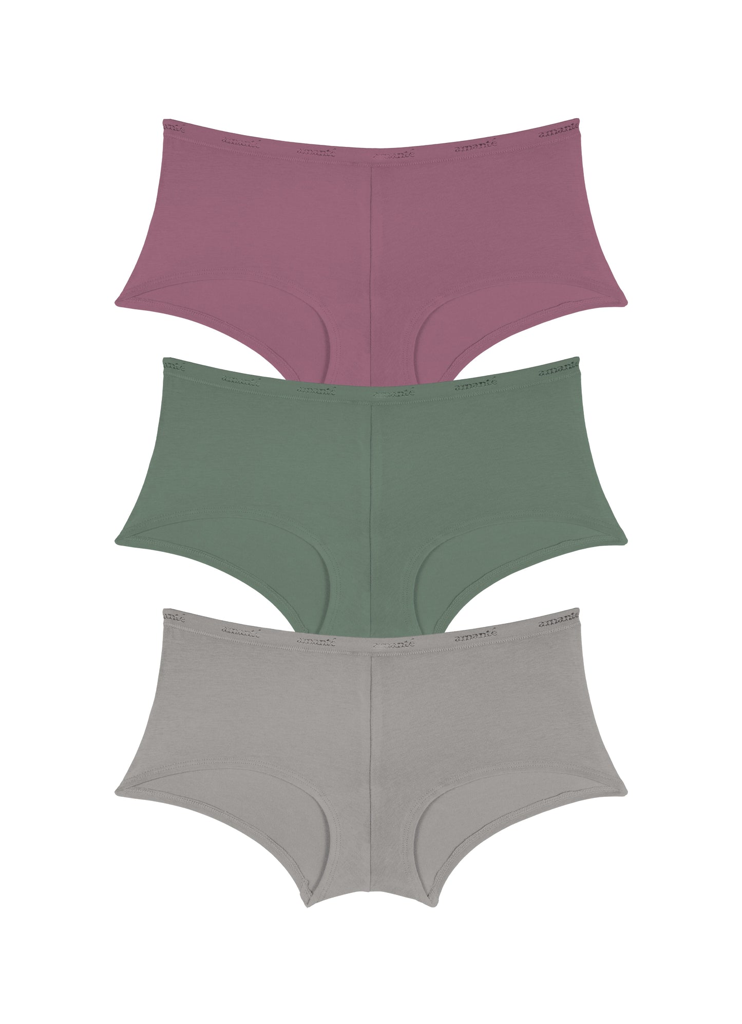Cotton Boyshort Brief Solid Pack Of 3 XS / C019 - amanté Panty