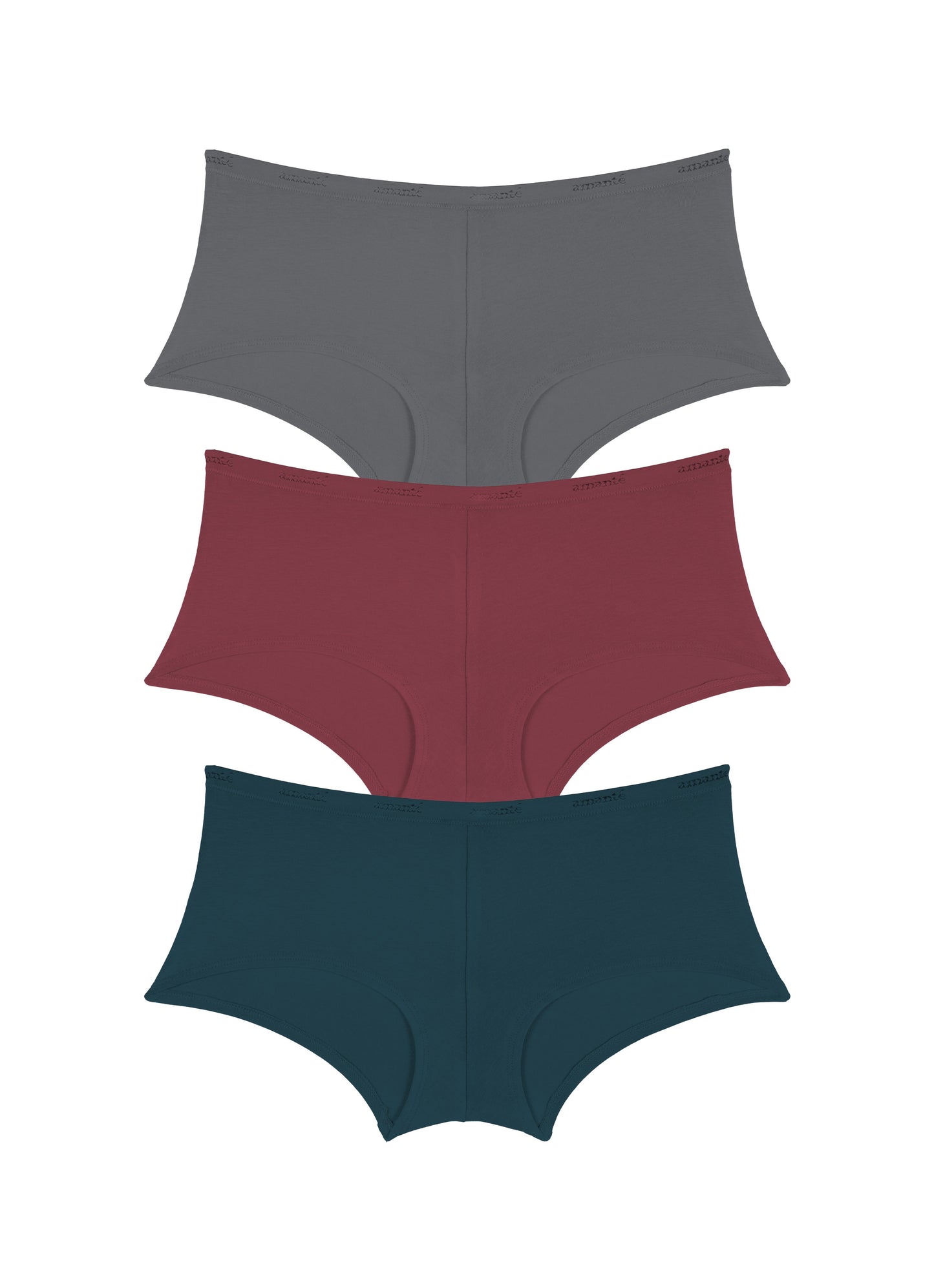 Cotton Boyshort Brief Solid Pack Of 3 XS / C020 - amanté Panty