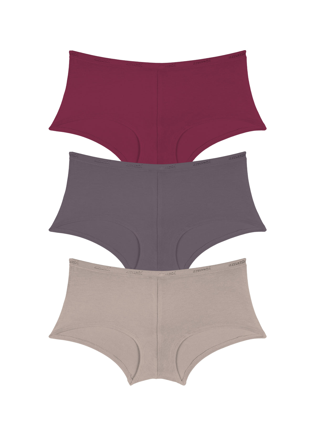 Cotton Boyshort Brief Solid Pack Of 3 XS / C0026 - amanté Panty - Image 1 of 1