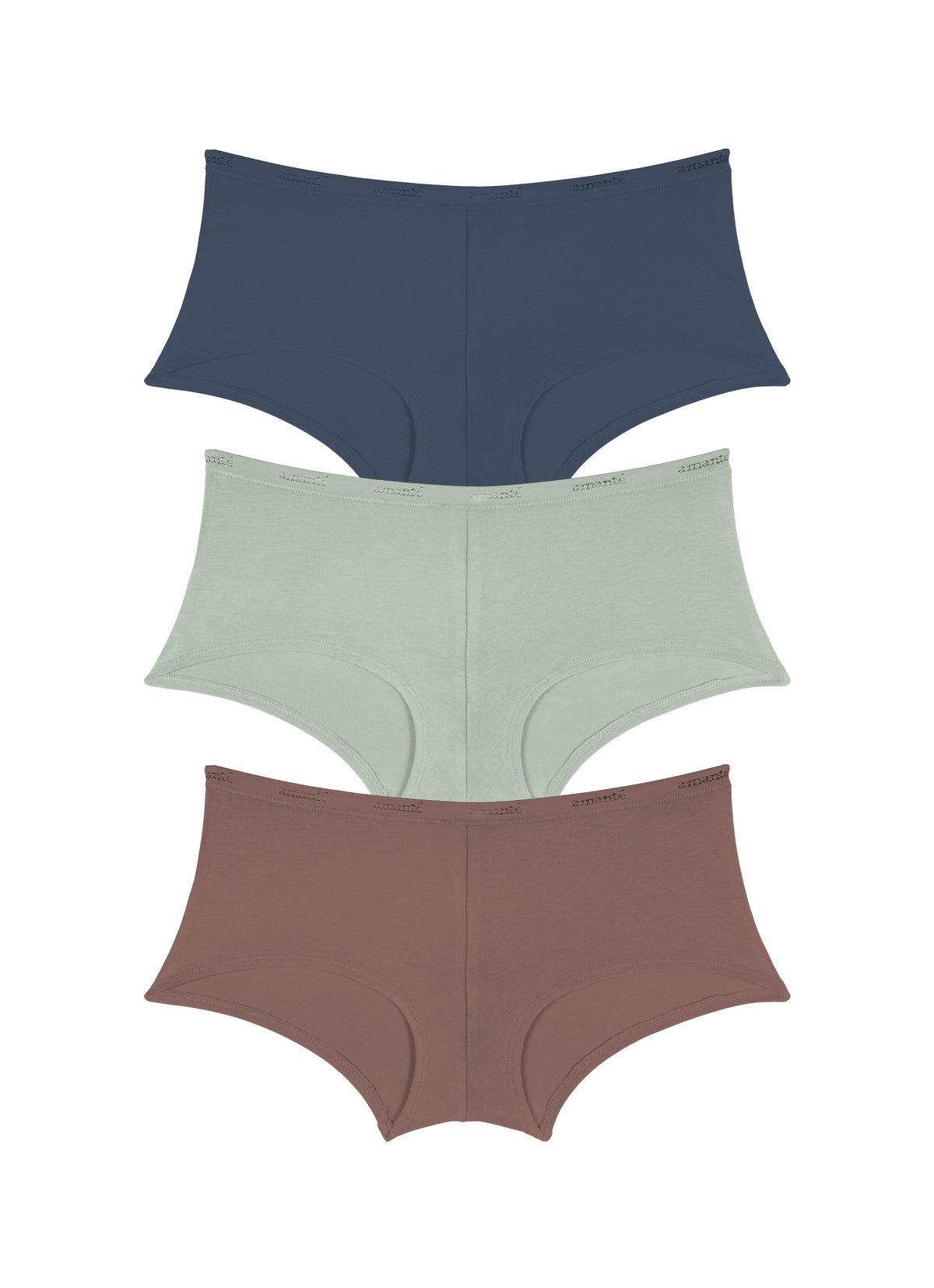 Cotton Boyshort Brief Solid Pack Of 3 XS / C0028 - amanté Panty - Image 1 of 1