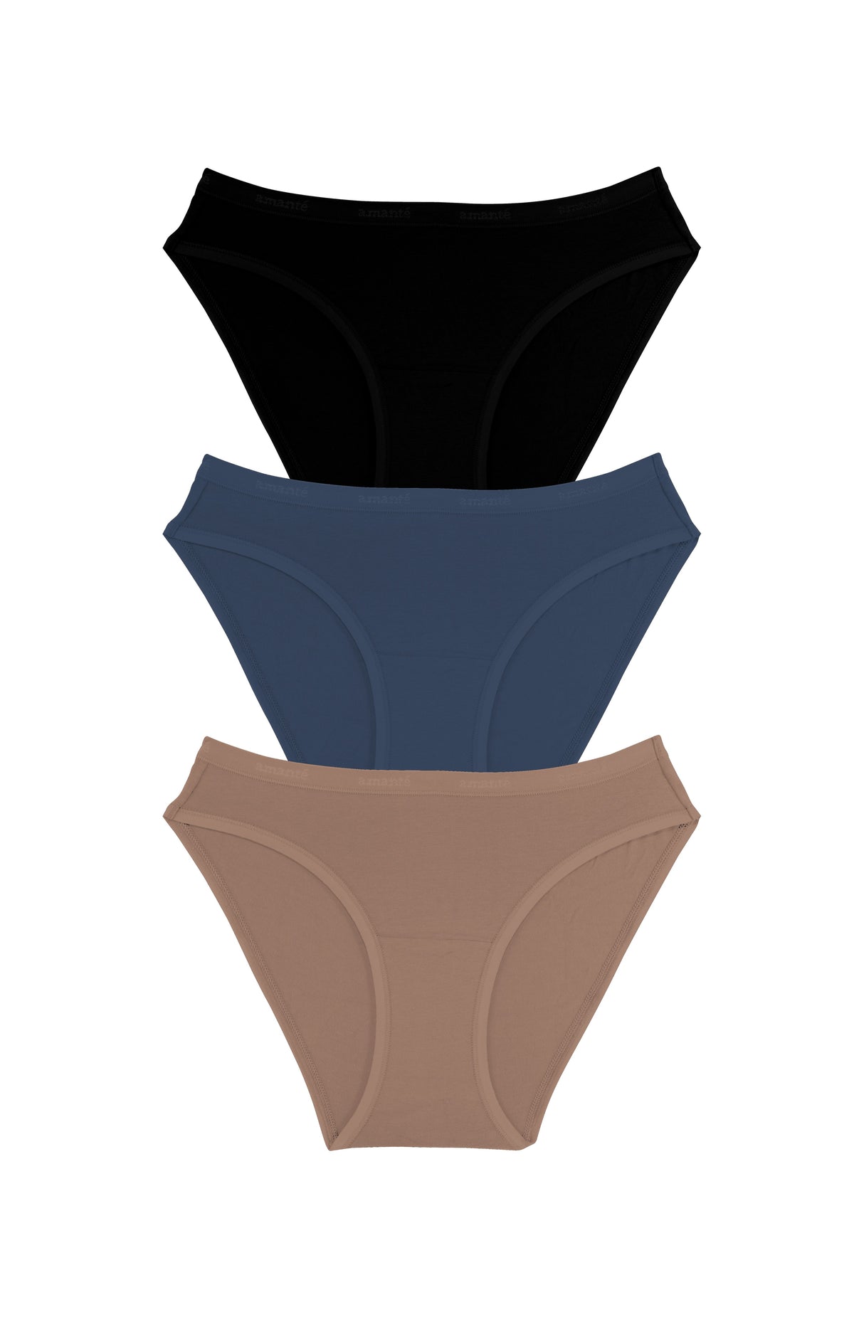 Cotton Bikini Brief Solid Pack Of 3 XS / C017 - amanté Panty