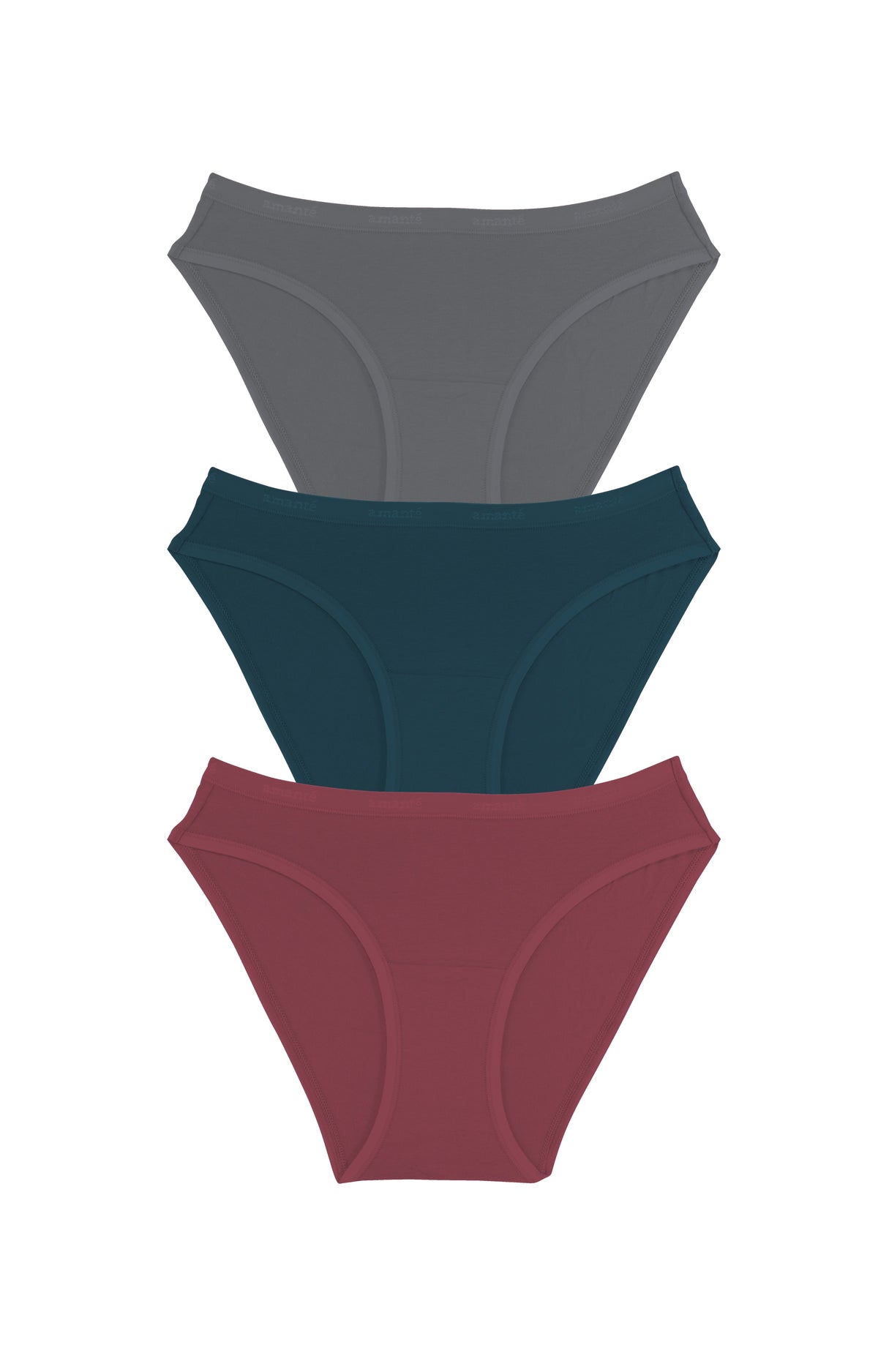 Cotton Bikini Brief Solid Pack of 3 XS / C020 - amanté Panty