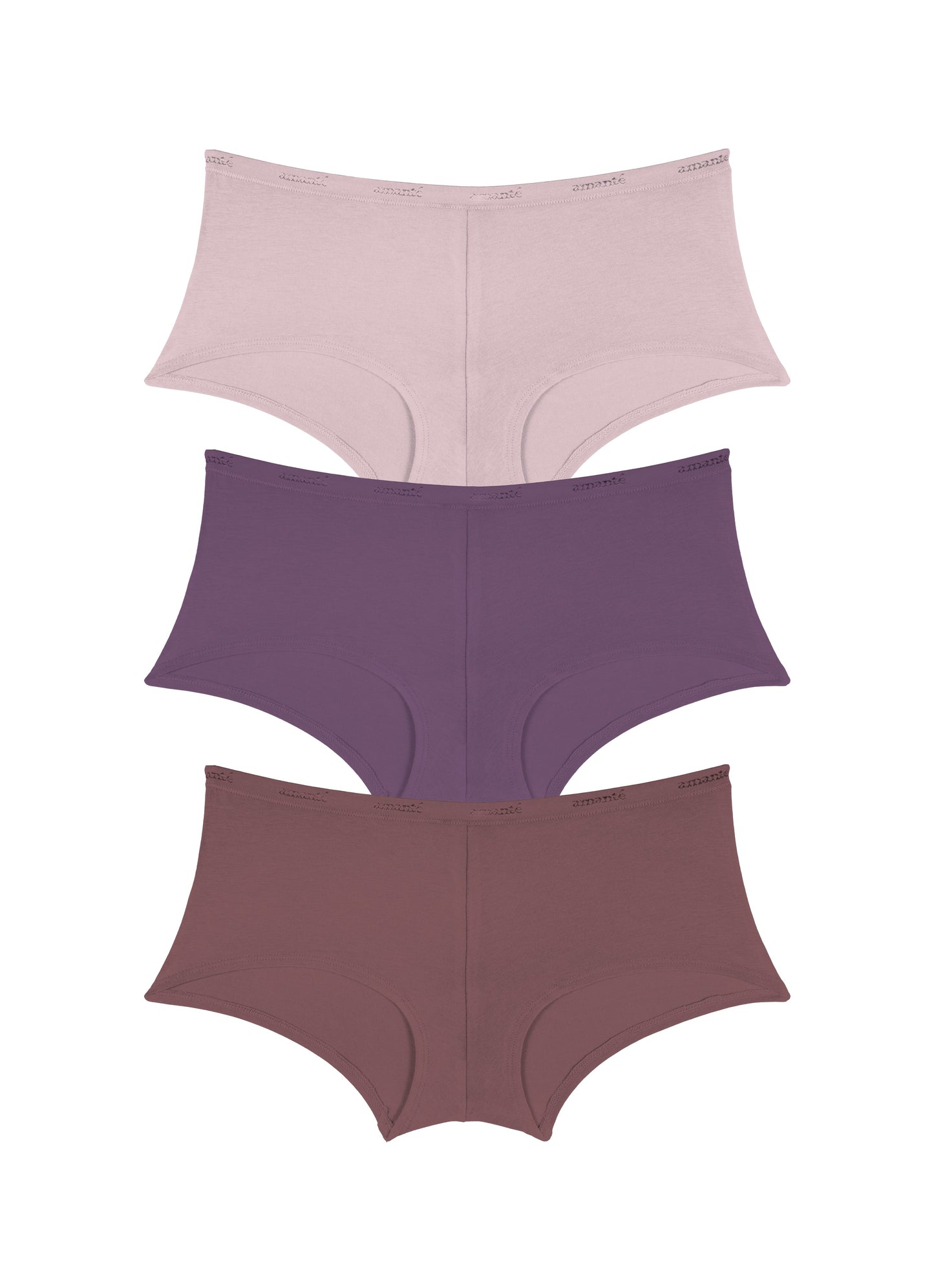 Cotton Boyshort Brief Solid Pack Of 3 XS / C0021 - amanté Panty