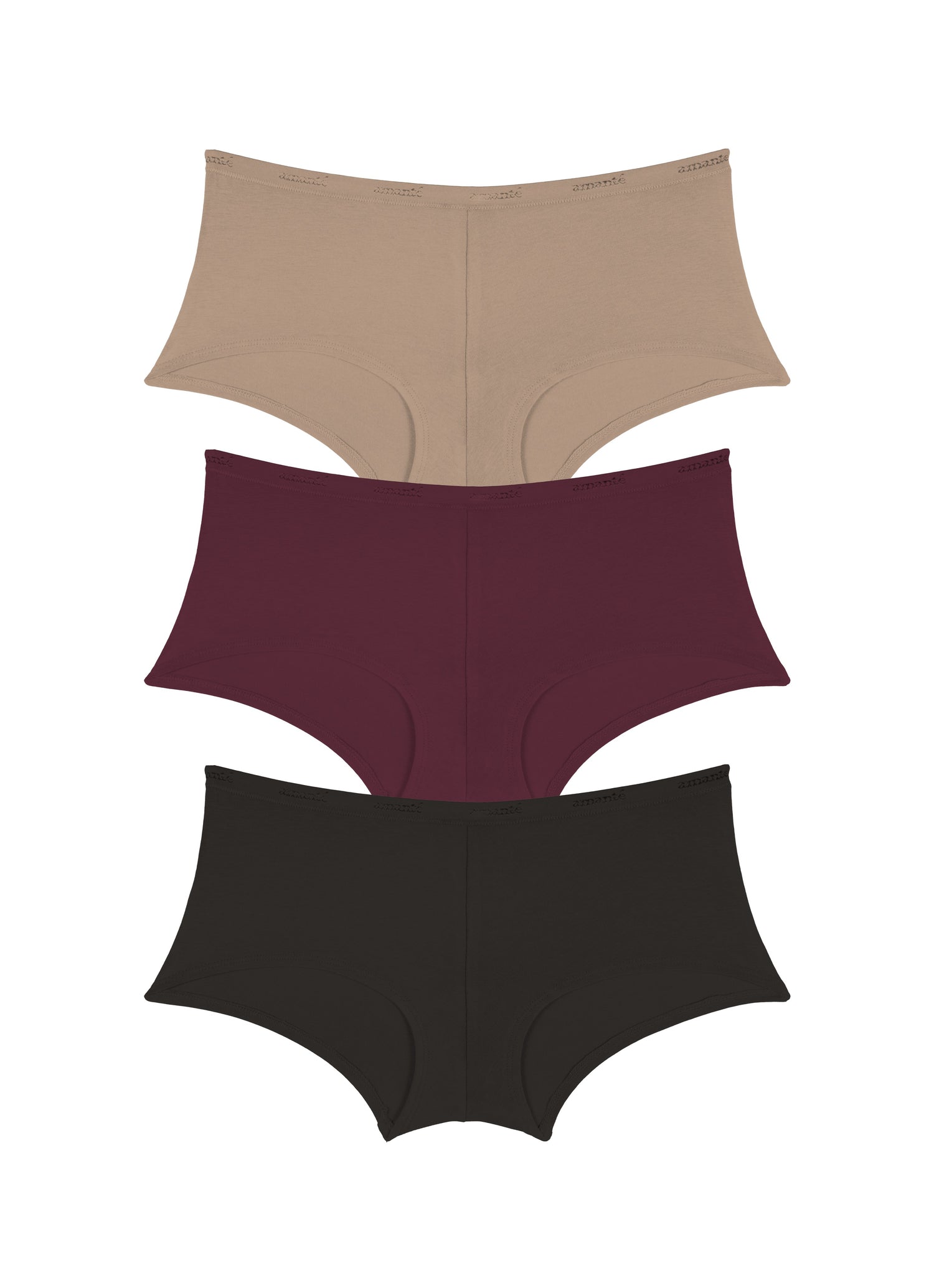 Cotton Boyshort Brief Solid Pack Of 3 XS / C0022 - amanté Panty - Image 1 of 1