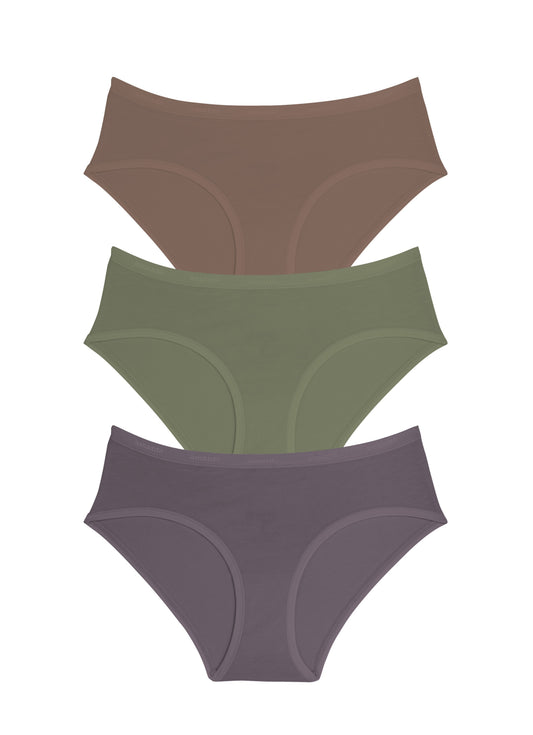 Cotton Hipster Brief Solid Pack Of 3 XS / C0023 - amanté Panty