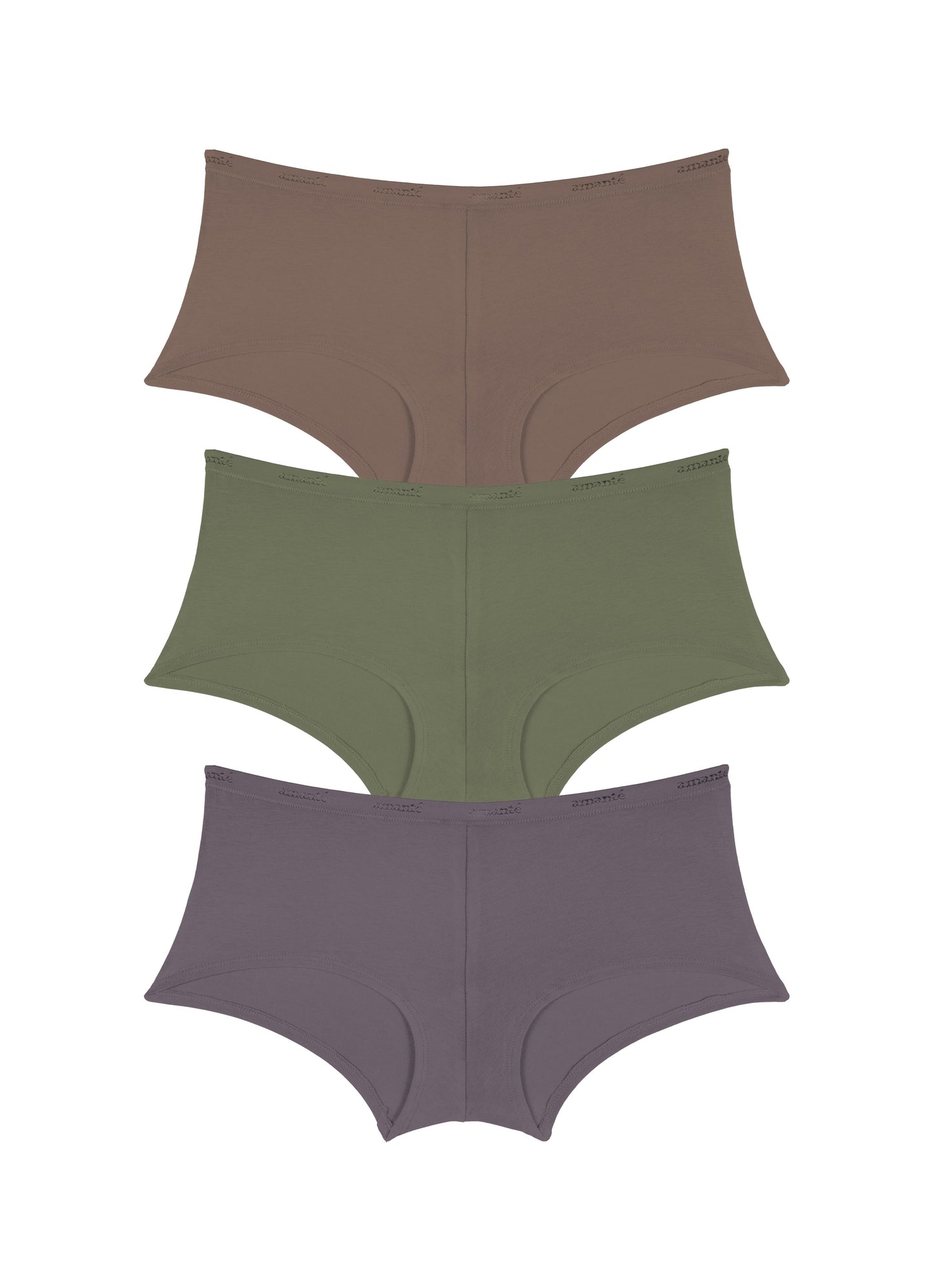 Cotton Boyshort Brief Solid Pack Of 3 XS / C0023 - amanté Panty