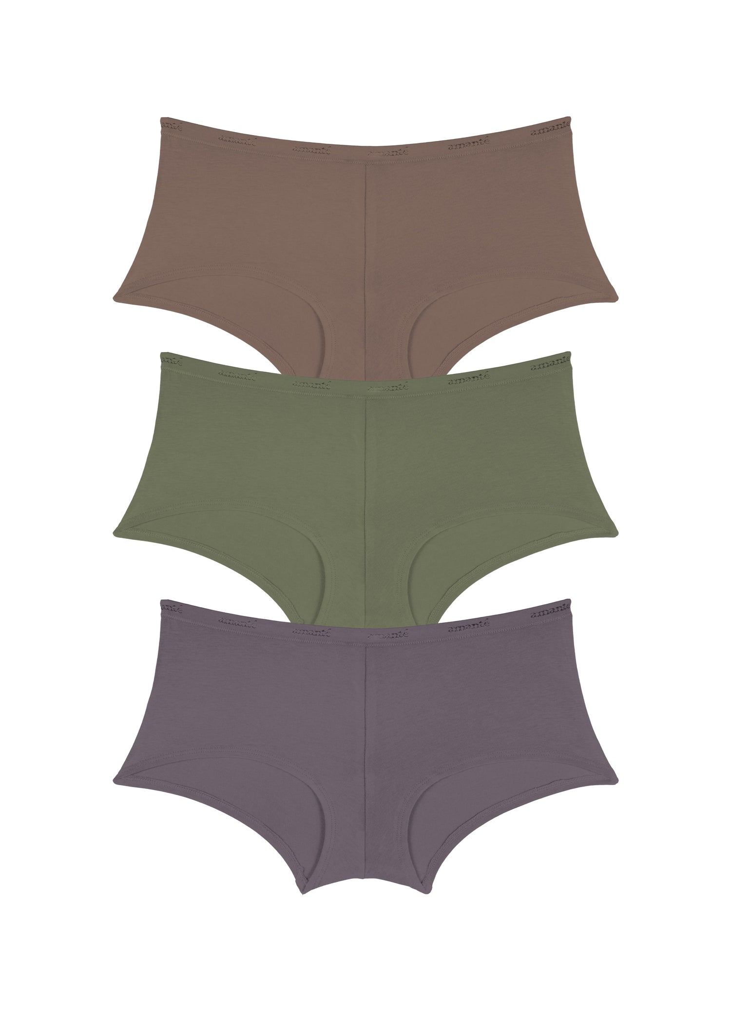 Cotton Boyshort Brief Solid Pack Of 3 XS / C0023 - amanté Panty - Image 1 of 1