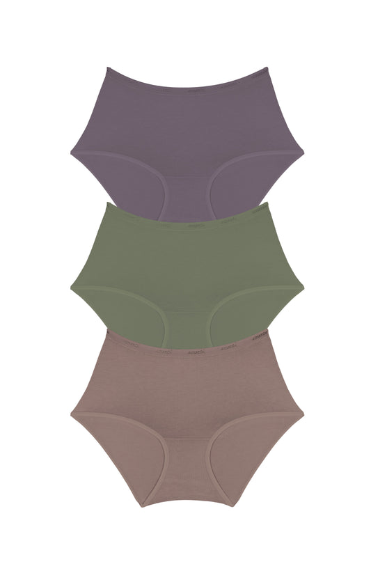 Cotton Full-Brief Solid Pack Of 3 XS / C0023 - amanté Panty