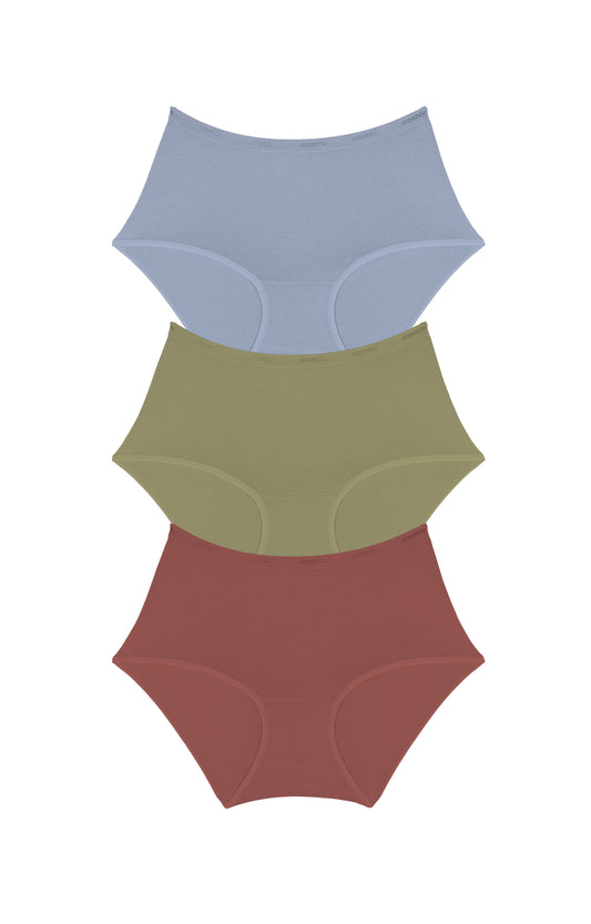 Cotton Full-Brief Solid Pack Of 3 XS / C0024 - amanté Panty