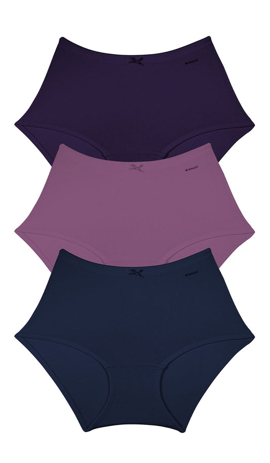 Cotton Inner Elastic Full Brief Solid Pack of 3 XL / CBM19 - amanté Panty Pack