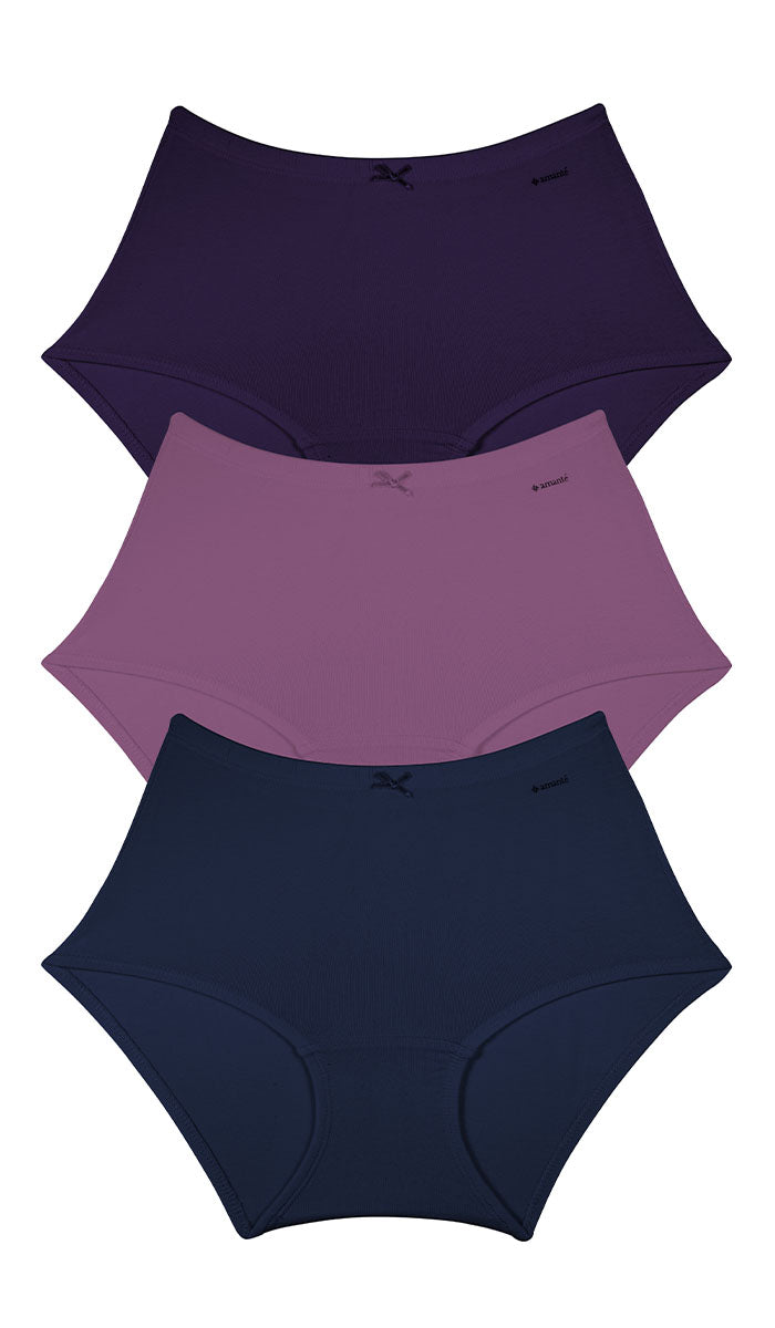 Cotton Inner Elastic Full Brief Solid Pack of 3 XL / CBM19 - amanté Panty Pack