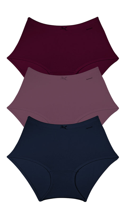 Cotton Inner Elastic Full Brief Solid Pack of 3 XL / CBM21 - amanté Panty Pack