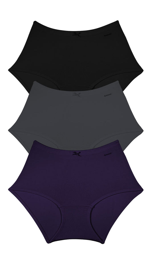 Cotton Inner Elastic Full Brief Solid Pack of 3 XL / CBM22 - amanté Panty Pack