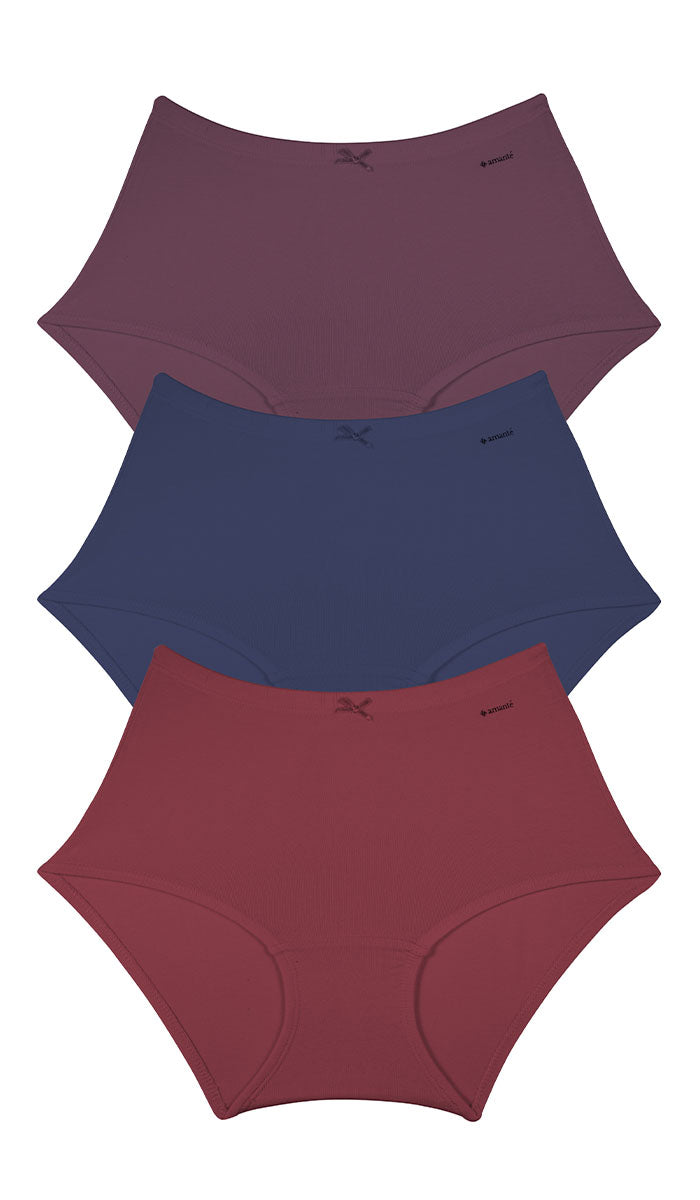 Cotton Inner Elastic Full Brief Solid Pack of 3 XXL / CBM23 - amanté Panty Pack - Image 1 of 1