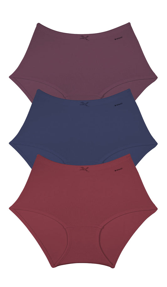 Cotton Inner Elastic Full Brief Solid Pack of 3 XXL / CBM23 - amanté Panty Pack