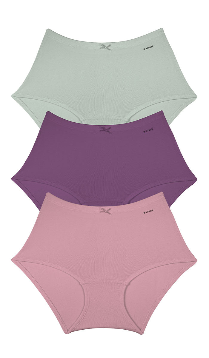 Cotton Inner Elastic Full Brief Solid Pack of 3 XXL / CBM24 - amanté Panty Pack