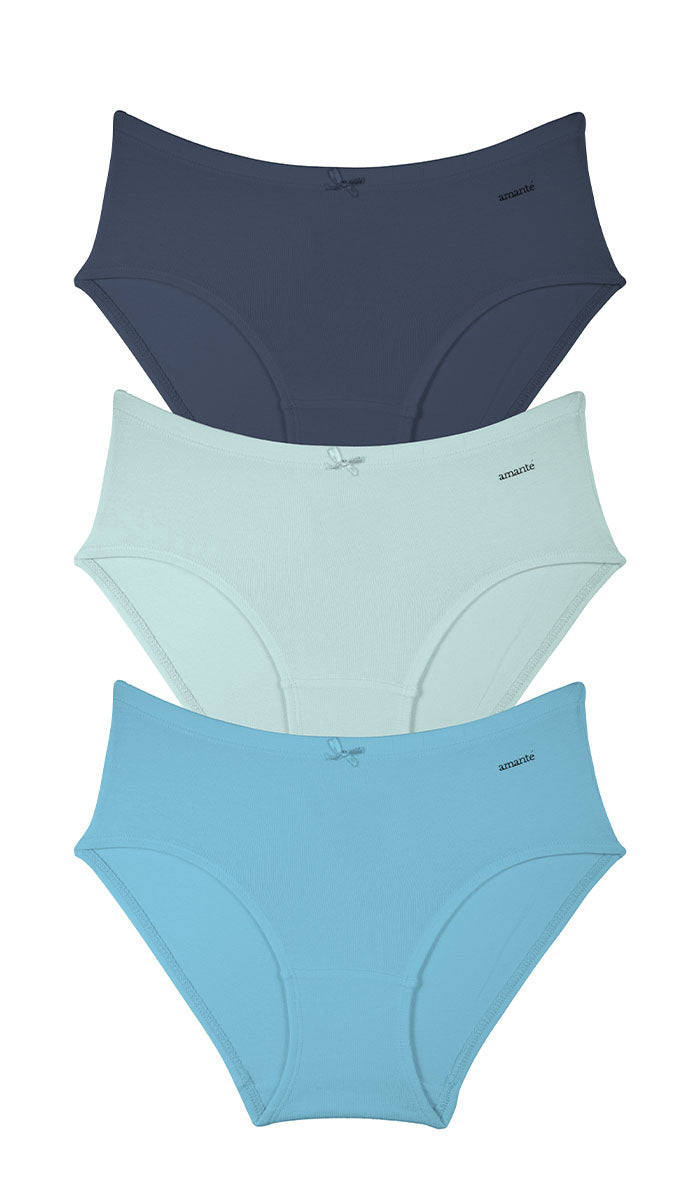 Cotton Inner Elastic Hipster Solid Pack of 3 S / CBM28 - amanté Panty Pack - Image 1 of 1