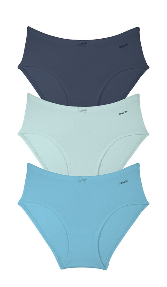 Cotton Inner Elastic Hipster Solid Pack of 3 S / CBM28 - amanté Panty Pack