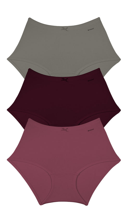 Cotton Inner Elastic Full Brief Solid Pack of 3 S / CBM3 - amanté Panty Pack