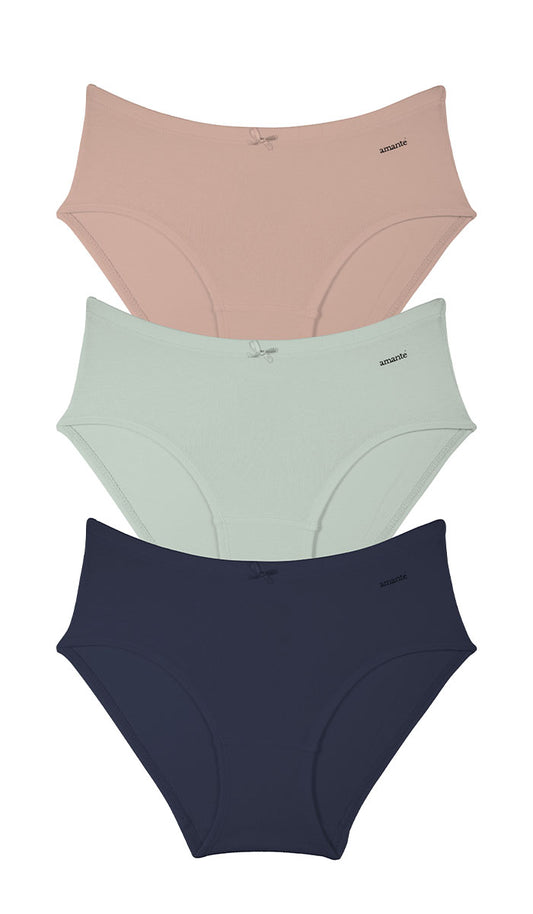 Cotton Inner Elastic Hipster Solid Pack of 3 XL / CBM33 - amanté Panty Pack