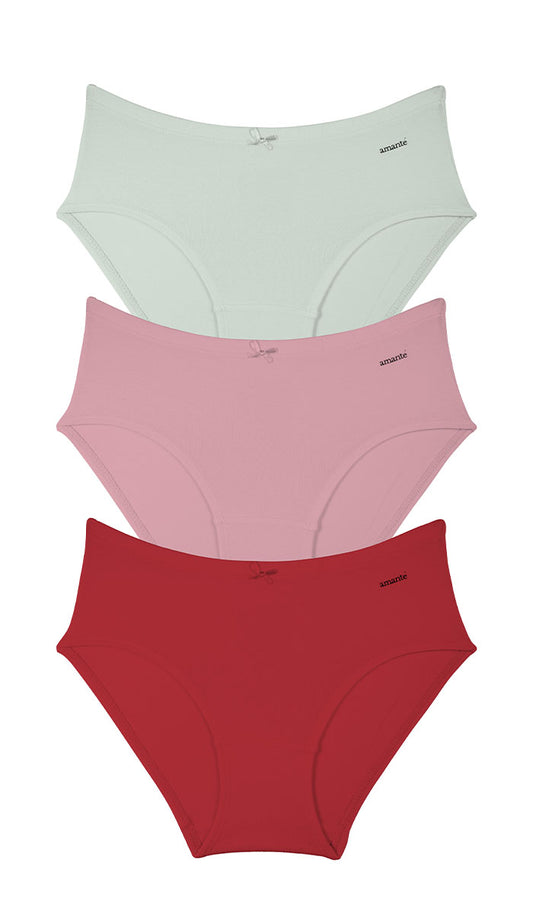 Cotton Inner Elastic Hipster Solid Pack of 3 M / CBM37 - amanté Panty Pack