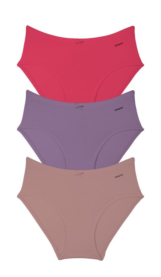 Cotton Inner Elastic Hipster Solid Pack of 3 M / CBM39 - amanté Panty Pack