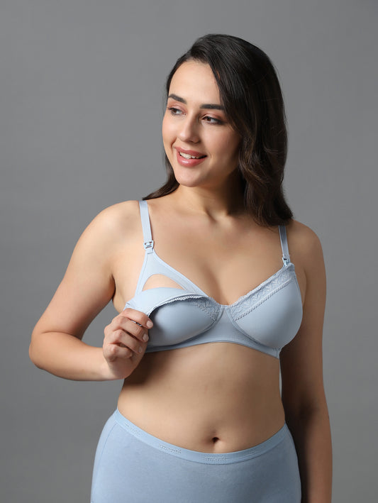Maternity Padded Non-Wired Bra 34B / Celestial Blue - amanté Bra