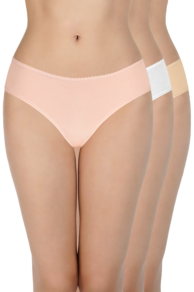 Teen Bikini 3pc Panty Pack S / White - amanté Teen - Image 1 of 1