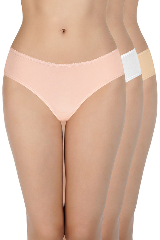 Teen Bikini 3pc Panty Pack S / White - amanté Teen