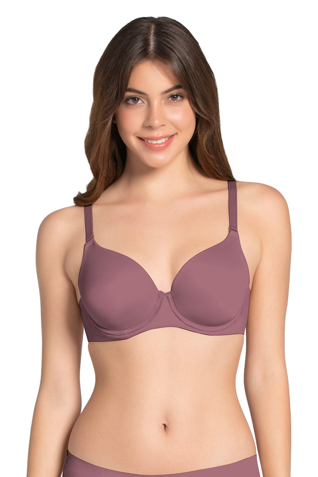 Buy Amante Cotton Casuals Padded Non-Wired T-Shirt Bra - Pink (40D) Online