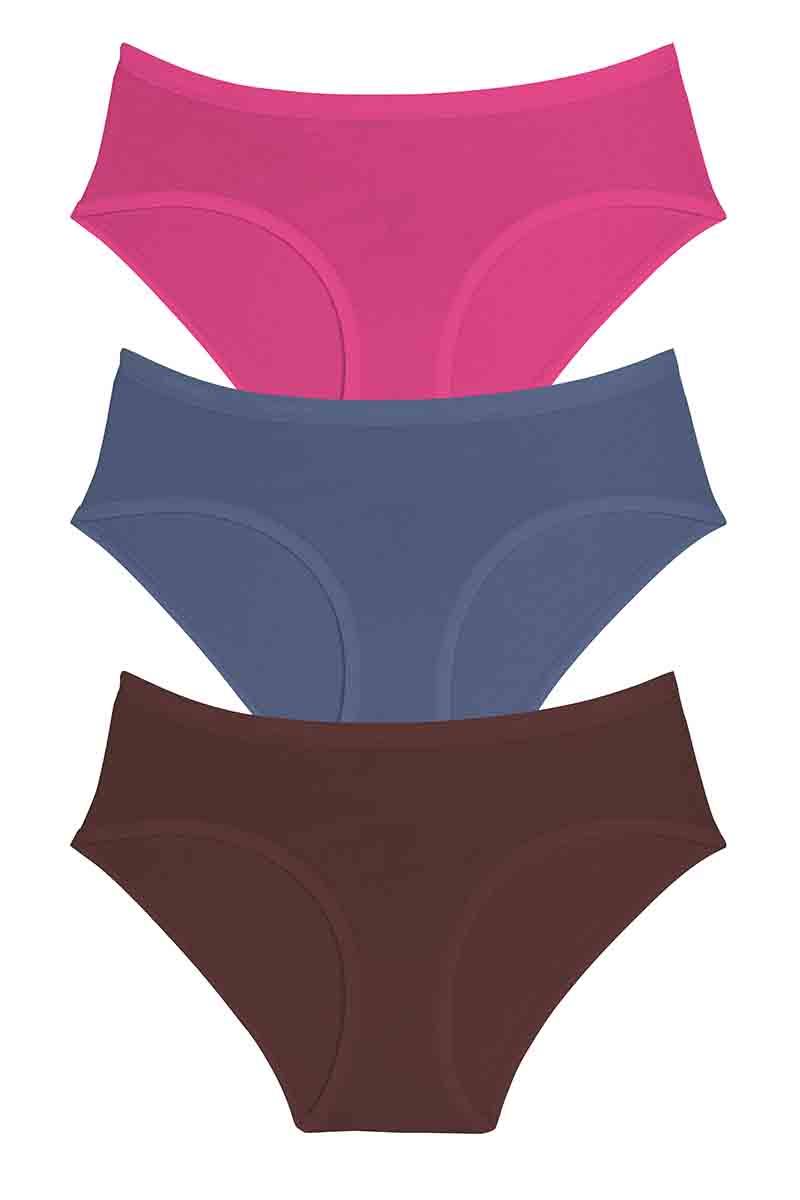 Cotton Hipster Brief Solid Pack of 3 S / B100 - amanté Panty Pack