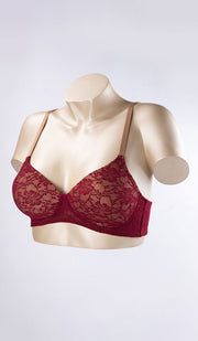 Floral Lace T-Shirt Bra 40C / Rumba Red-Sandalwood - amanté Bra