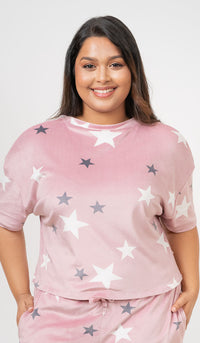 Velour Bliss Crew Neck Crop Tee XXL / Stellar Charm Print - amanté Shapewear thumbnail 1