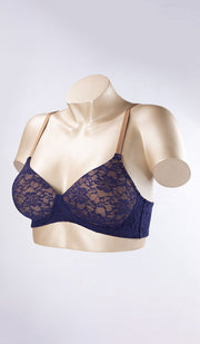 Floral Lace T-Shirt Bra 40C / Blue-Sandalwood - amanté Bra