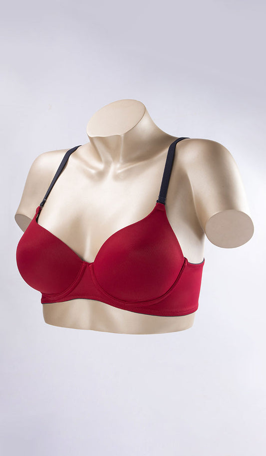 Micro Two Tone Bra 40C / Red - amanté Bra