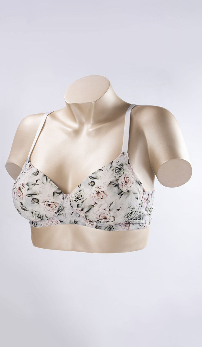 Micro Floral T-Shirt Bra 40C / Dawn Pink Print - amanté Bra